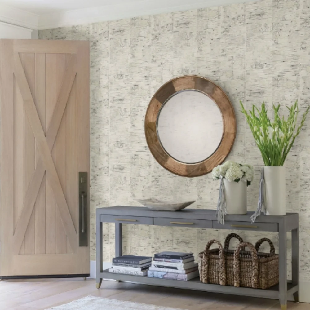 Wallpaper Border Birch Champlain Wood Grid